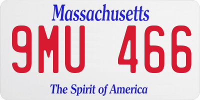 MA license plate 9MU466