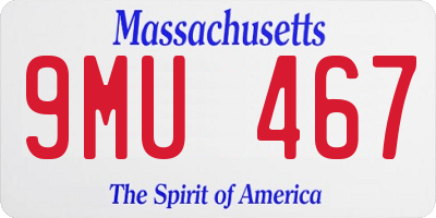 MA license plate 9MU467