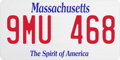 MA license plate 9MU468