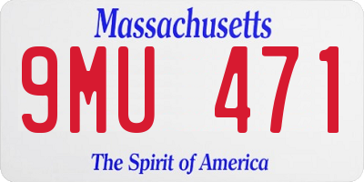 MA license plate 9MU471