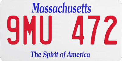MA license plate 9MU472