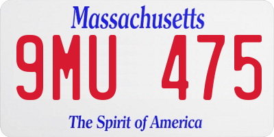 MA license plate 9MU475