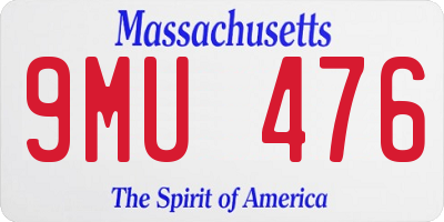 MA license plate 9MU476