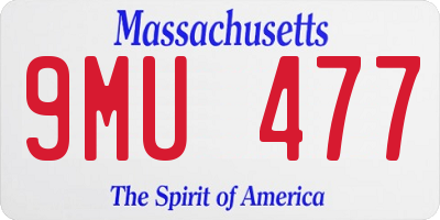 MA license plate 9MU477