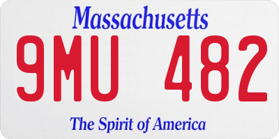 MA license plate 9MU482