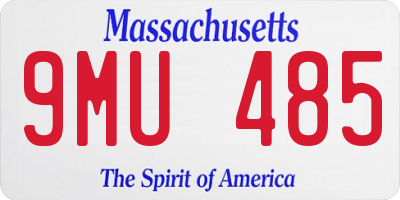 MA license plate 9MU485