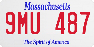 MA license plate 9MU487