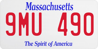 MA license plate 9MU490
