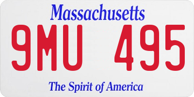 MA license plate 9MU495