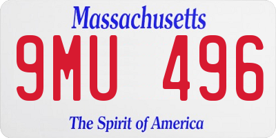 MA license plate 9MU496