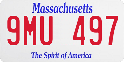 MA license plate 9MU497