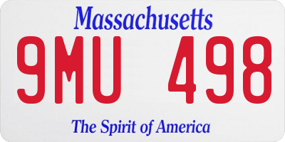 MA license plate 9MU498