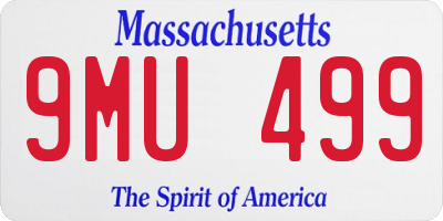 MA license plate 9MU499