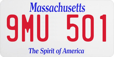 MA license plate 9MU501