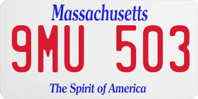 MA license plate 9MU503