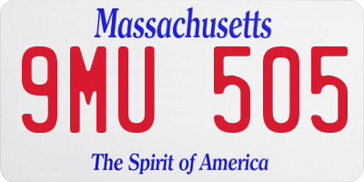 MA license plate 9MU505