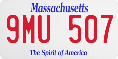 MA license plate 9MU507