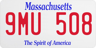MA license plate 9MU508