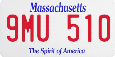MA license plate 9MU510