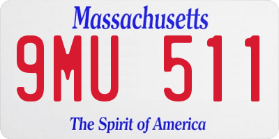 MA license plate 9MU511
