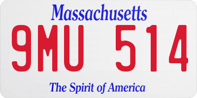 MA license plate 9MU514