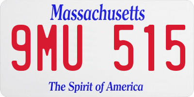 MA license plate 9MU515