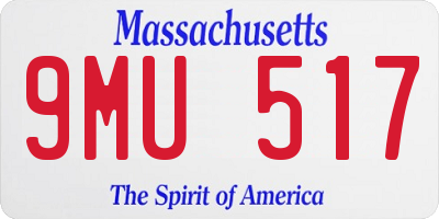 MA license plate 9MU517