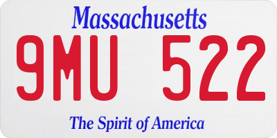 MA license plate 9MU522