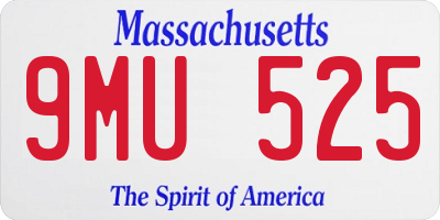 MA license plate 9MU525