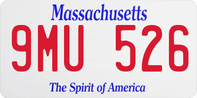 MA license plate 9MU526