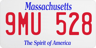 MA license plate 9MU528