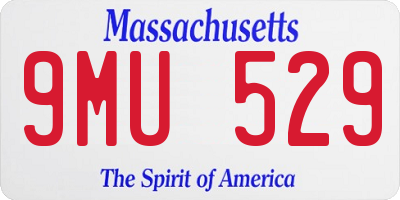 MA license plate 9MU529