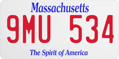MA license plate 9MU534