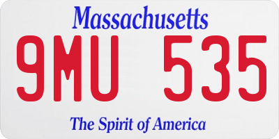 MA license plate 9MU535