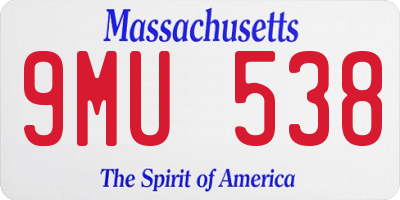 MA license plate 9MU538