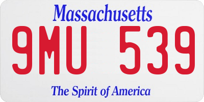 MA license plate 9MU539