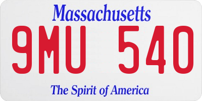 MA license plate 9MU540