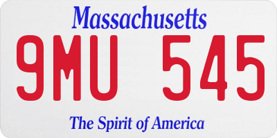 MA license plate 9MU545