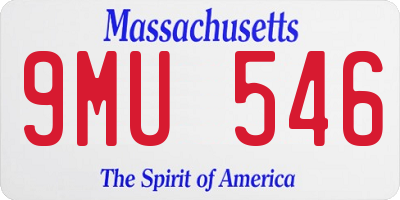 MA license plate 9MU546