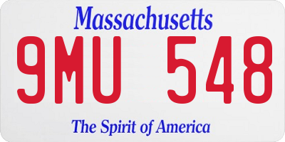 MA license plate 9MU548