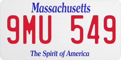 MA license plate 9MU549