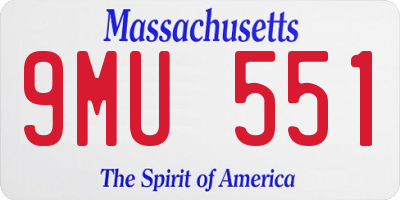 MA license plate 9MU551