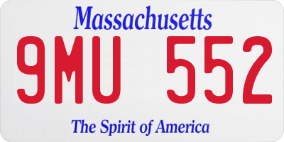 MA license plate 9MU552