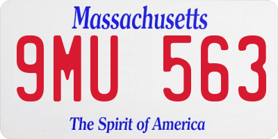MA license plate 9MU563