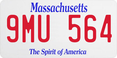 MA license plate 9MU564