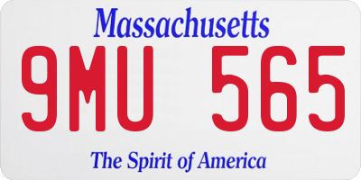 MA license plate 9MU565