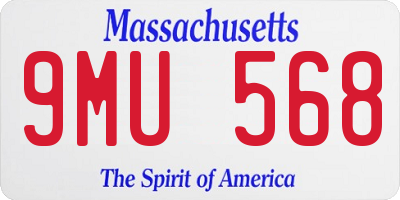 MA license plate 9MU568