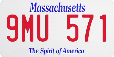 MA license plate 9MU571