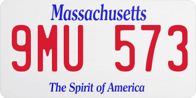 MA license plate 9MU573