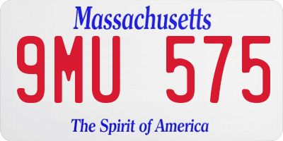 MA license plate 9MU575